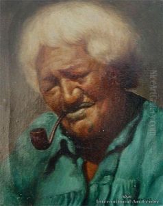 Maori Elder With Pipe And Moko