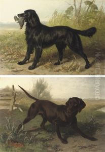 A Black Setter With It's Prey by Conradyn Cunaeus