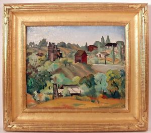 Oil On Canvas Landscape by Rinaldo Cuneo