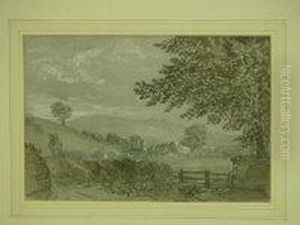 Westbury Shropshire And Another Village Scene by Harnett Cureton