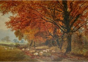 Under The Oak Trees, Late Autumn by James Jackson Curnock