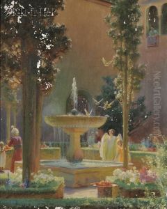 A Moorish Garden. (alhambra) by Charles Curran