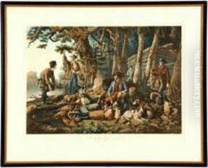 Camping Out, Some Of The Right Sort by Currier & Ives Publishers