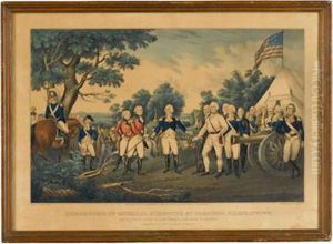 Surrender Of General Burgoyne At Saratoga by A. Ward Currier
