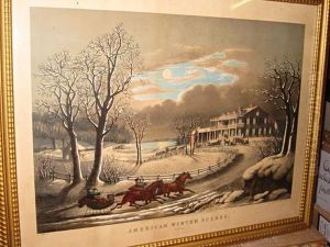 North American Winter Scenes. Evening. by Edward Wilson Currier