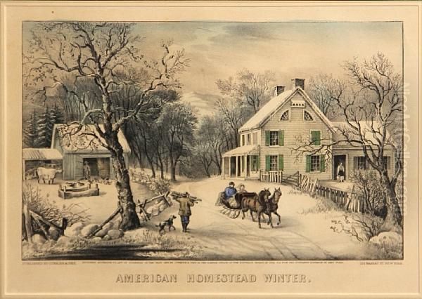 American Homestead Winter by Edward Wilson Currier