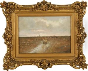 Landscape With Two Figures Walking by Joseph Frank Currier