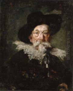 Portrait Of A Man With A White Ruff Collar, Wearing A Hat by Joseph Frank Currier