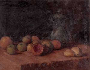Obststillleben Mit Kanne by Adolf Curry