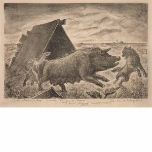 Coyotes Stealing A Pig by John Steuart Curry
