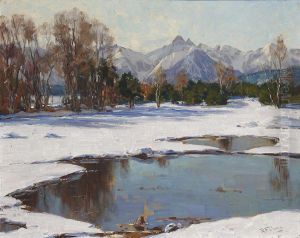 "winterliche Gebirgslandschaft" by Robert Franz Curry