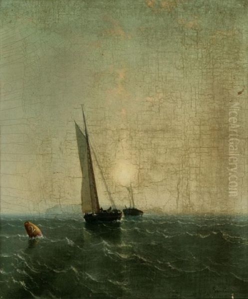 Sailboats Off The Coast - view 1
