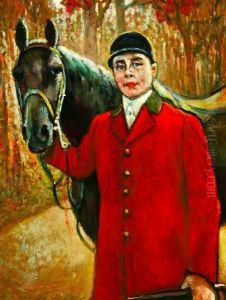 Rider And Her Horse Before The Hunt by George Vaughan Curtis