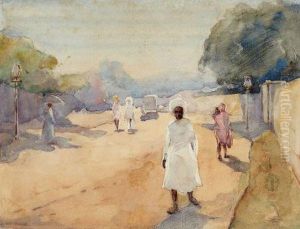 A Street In Hyderabad, Deccan, India by Ralph Wormsley Curtis