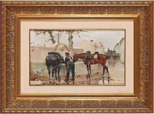 Caballos En El Abrevadero