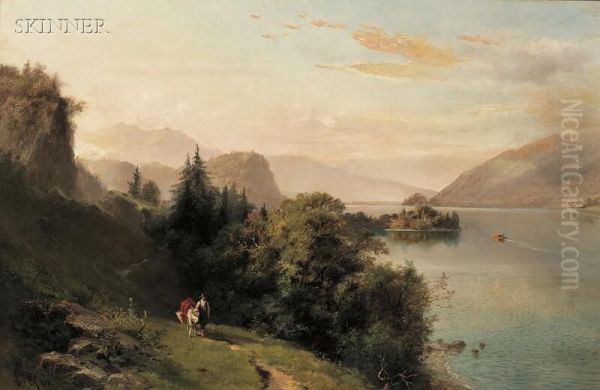 Landscape With Figure And Pack Mule On A Winding Path - view 1