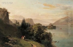 Landscape With Figure And Pack Mule On A Winding Path