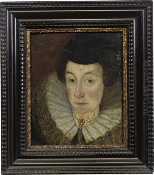 Portrait Of A Lady, Head And Shoulders, In A Ruff And A Blackhat - view 1