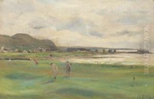Golfers On The Links by John Cuthbertson