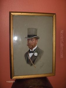 Portrait Of King George V, Head And Shoulders, Wearing Grey Top Hat