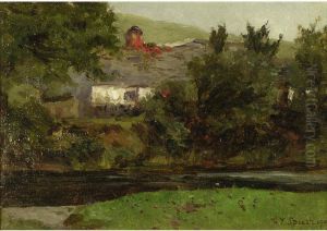 By The Conway River, N. Wales; 1905 by Gertrude Spurr Cutts