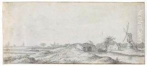 Kanallandschaft Mit Brucke Und Einer Windmuhle by Aelbert Cuyp