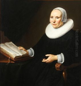 Portrait Of A Lady In A Chair Holding A Book