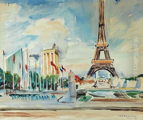Wieza Eiffla Widziana Z Placu Trocadero - view 1