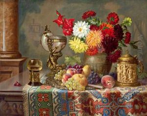 Groses Fruchte- Und Blumenstilleben by Ernst Czernotzky