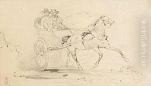 Due Figure In Carrozzella by Ludwig Czerny