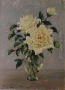 Roses Blanches by Henry D Estienne