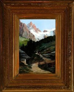 Mountain Scenery by Hugo, Fred. Alexianu D' Alesi