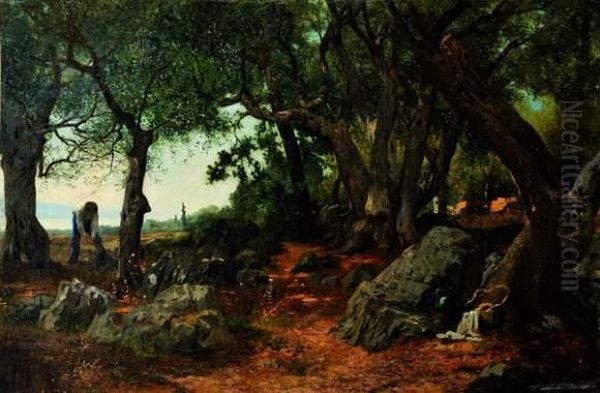 Bucheron Pres D'un Chemin - view 1