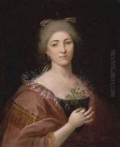 Portrait D'une Jeune Femme Tenant Un Feuillage