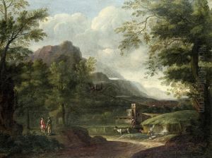 Italienische Gebirgslandschaft Mit Staffage by Crescenzio Onofri