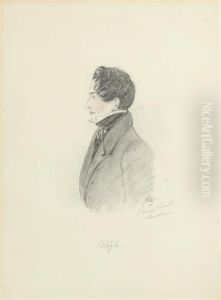 A Portrait Of A Gentleman, Half-length, In Profile Wearing A Cravat(illustrated); And A Portrait Of Quintin Dick Esq., Half-length, Inprofile by Alfred d' Orsay