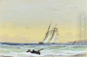 Shipping In The Channel At Dusk