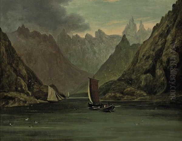 Sailing Vessels In Fjords With The Wind Tunnelling Through Themountains - view 1