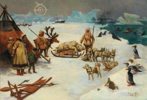 La Chasse A L'ours Blanc Sur La Banquise by Hugo d' Alesi