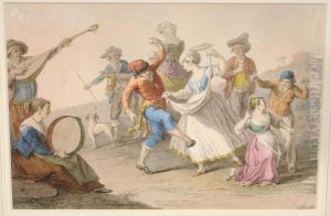 Figures Dancing To Italian Musicians by Jose D'Ameida Cotta