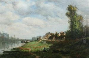 Boathouses Along River