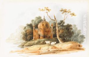 Moslem Temple In Bengal (near Patina) by Charles D'Oyly