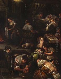 Geburt Der Jungfrau Maria by Gerolamo Ponte Da Bassano