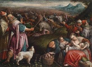 Dieisraeliten Das Rote Meer Durchquerend by Gerolamo Ponte Da Bassano