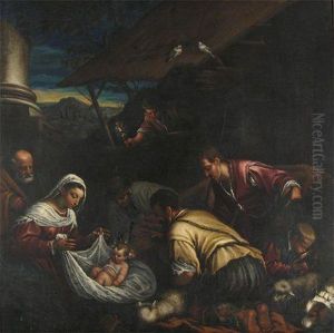 Adoration Of The Shepherds by Gerolamo Ponte Da Bassano