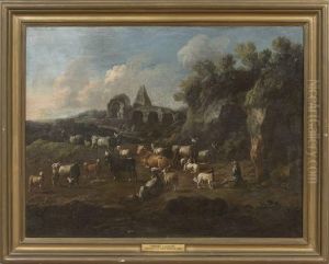 Evening Landscape by Jacopo Bassano (Jacopo da Ponte)