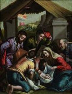 Adoration Des Bergers by Jacopo Bassano (Jacopo da Ponte)