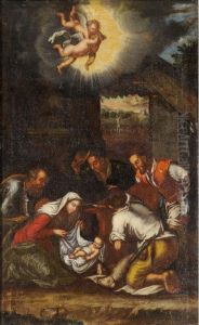 The Adoration Of The Shepherds by Jacopo Bassano (Jacopo da Ponte)