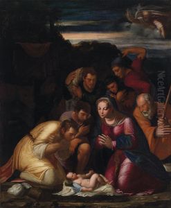 Adoration Of The Shepherds by Girolamo da Carpi