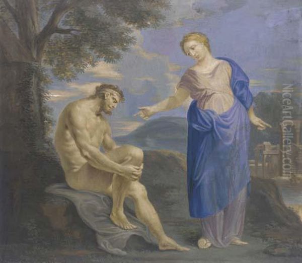 A Woman Addressing A Seated Nude In A Classical Landscape - view 1